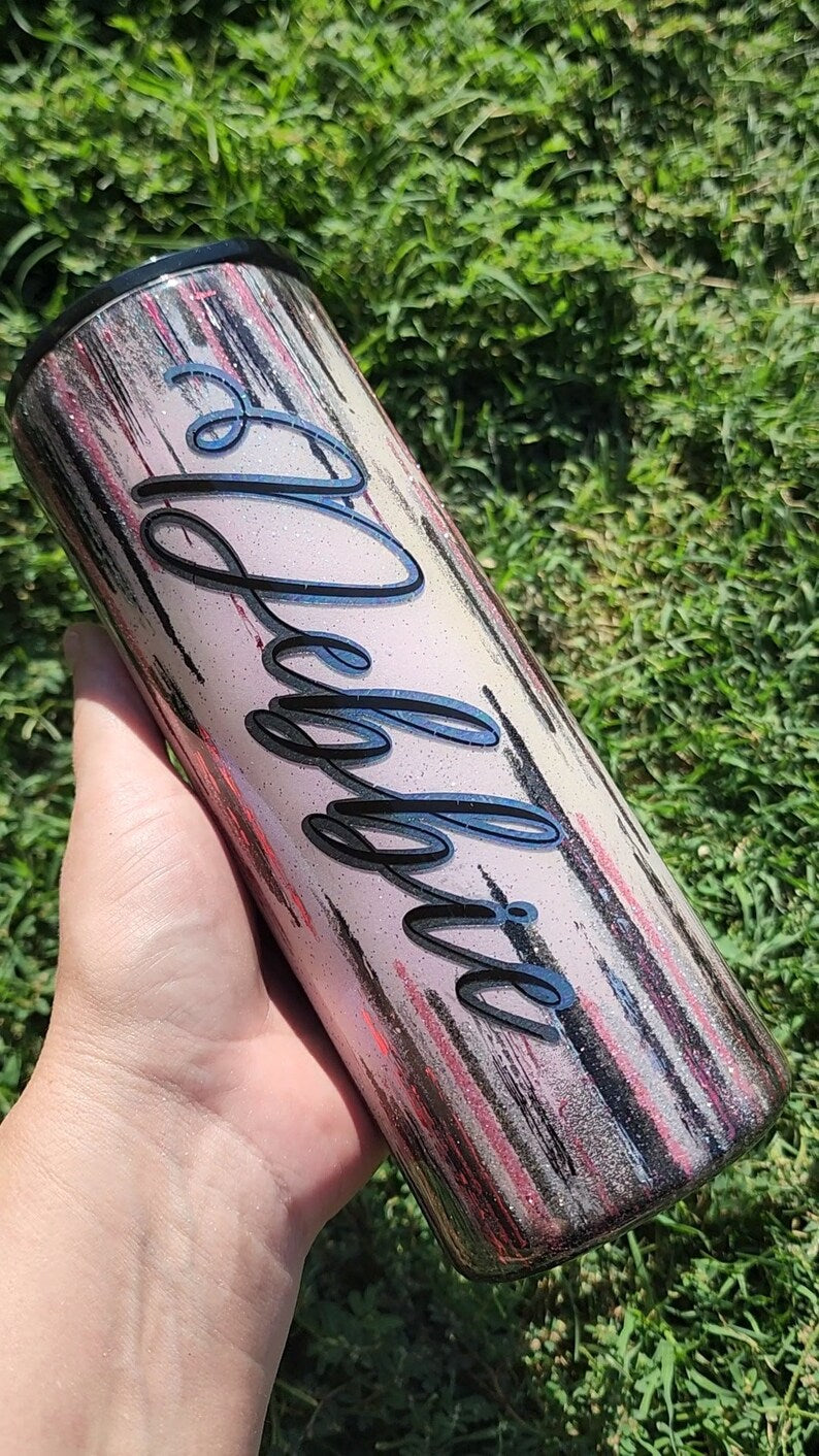 This is an example of Twisted Baublez's hand painted stria.