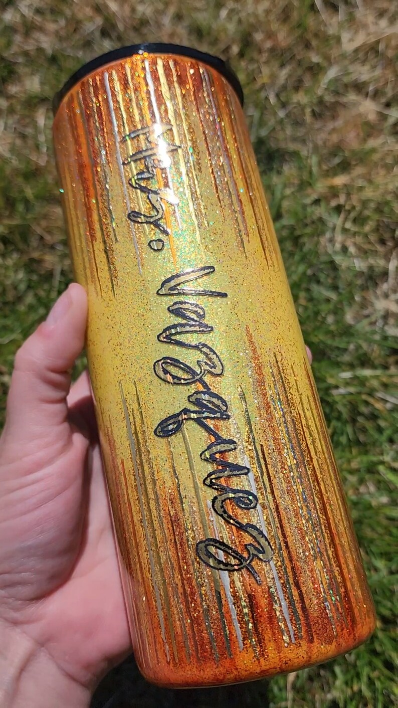This is an example of Twisted Baublez's hand painted stria.